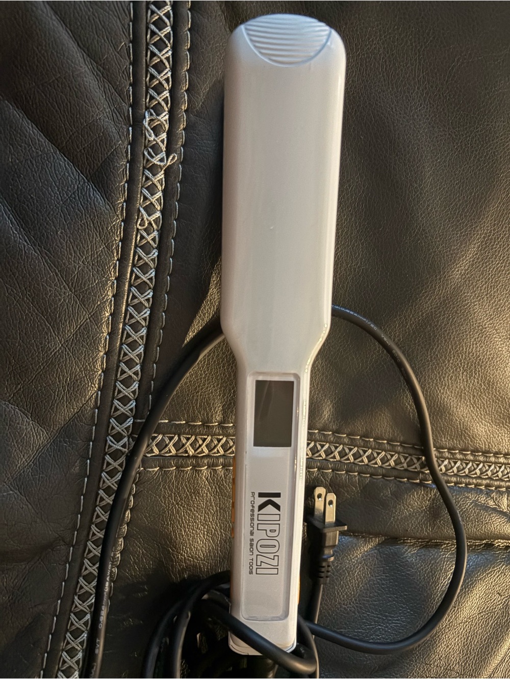KIPOZI Silver Ceramic Hair Straightener with Digital Display
